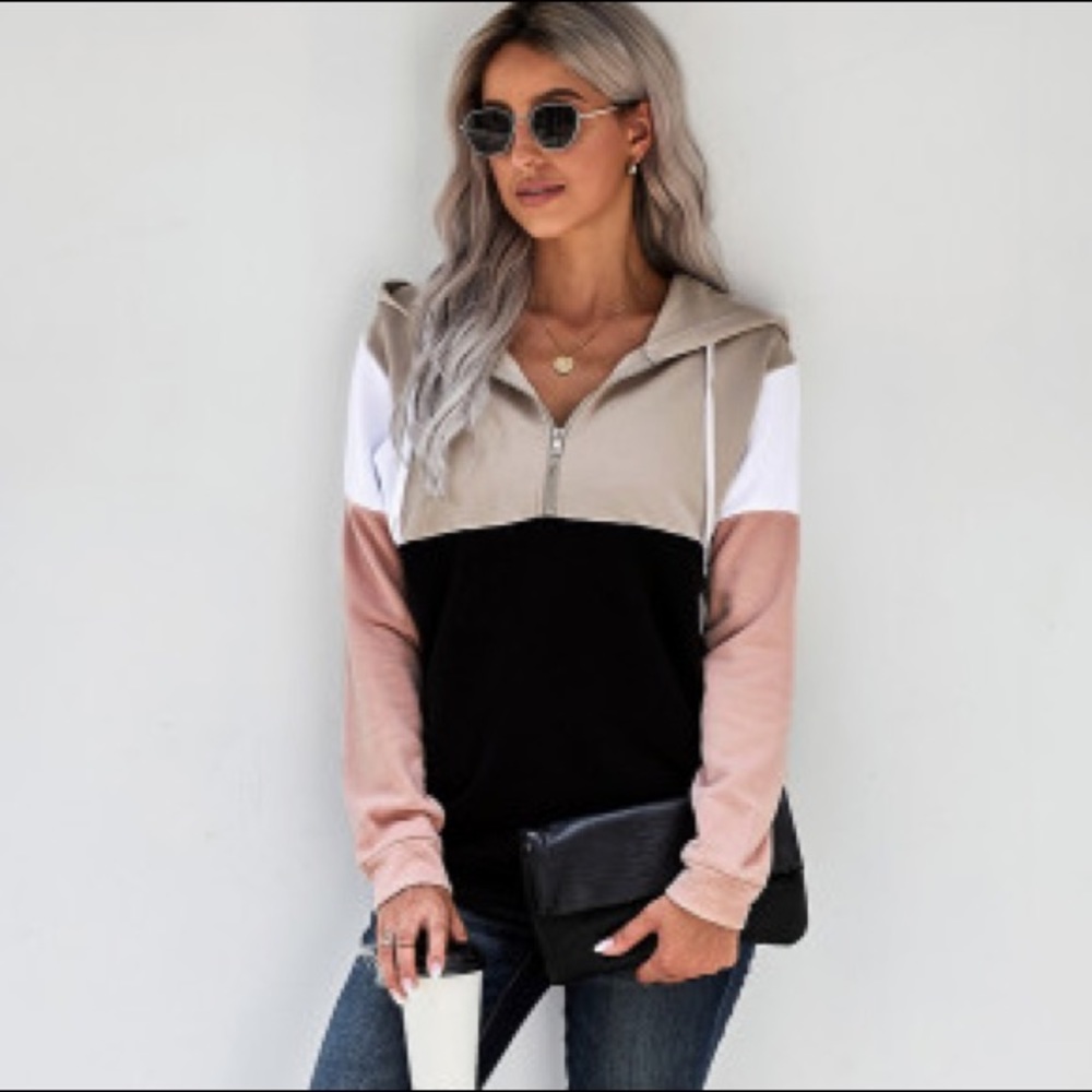 Adorable Color Block Hoodie!